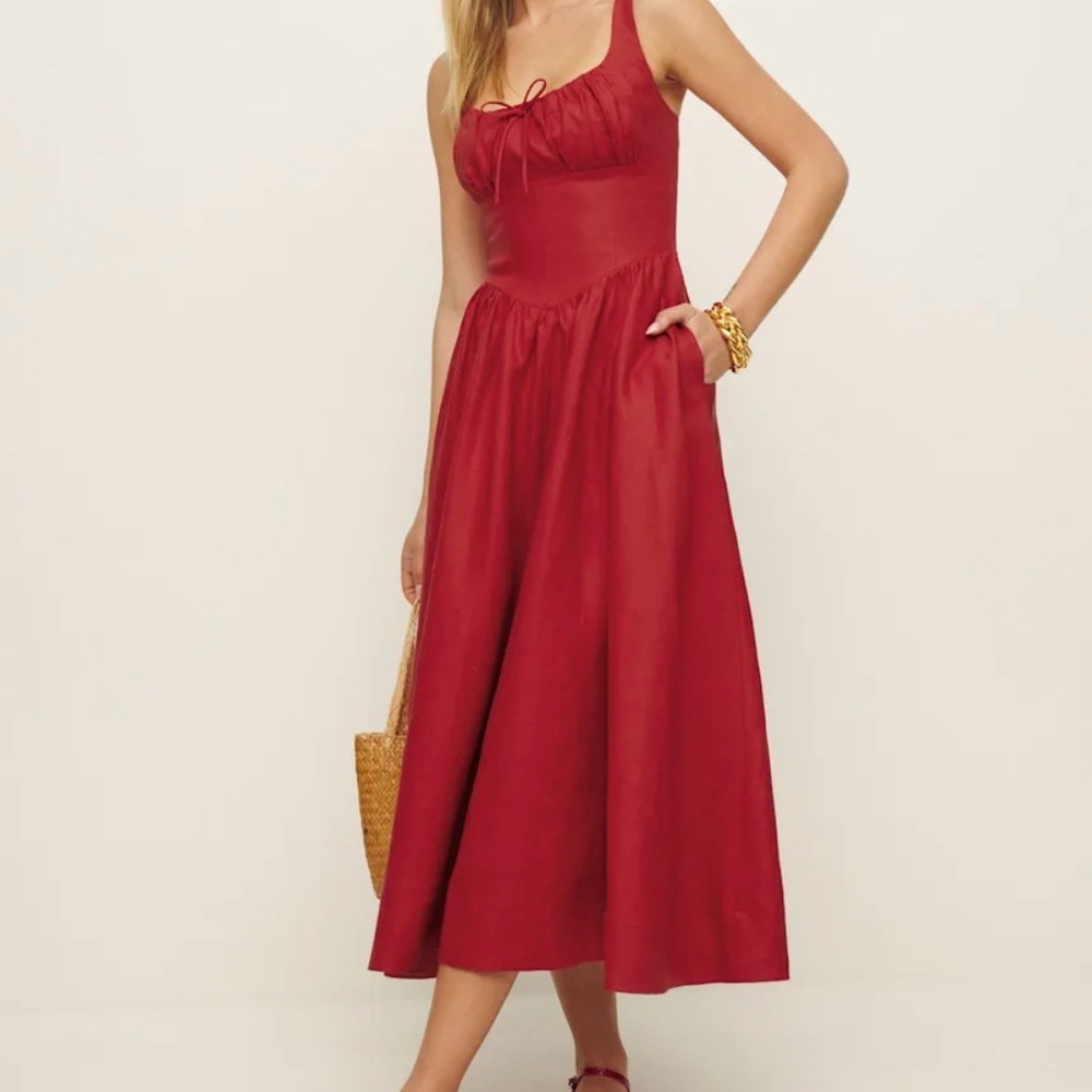NWT Reformation Balina Linen Dress